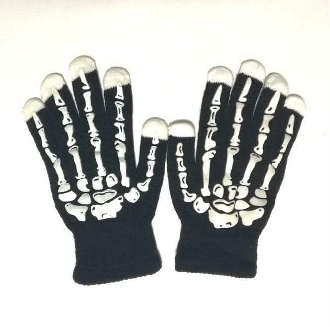 Halloween Skull Gloves Show Props Dance Party Ghost Terror Ghost Gloves ...