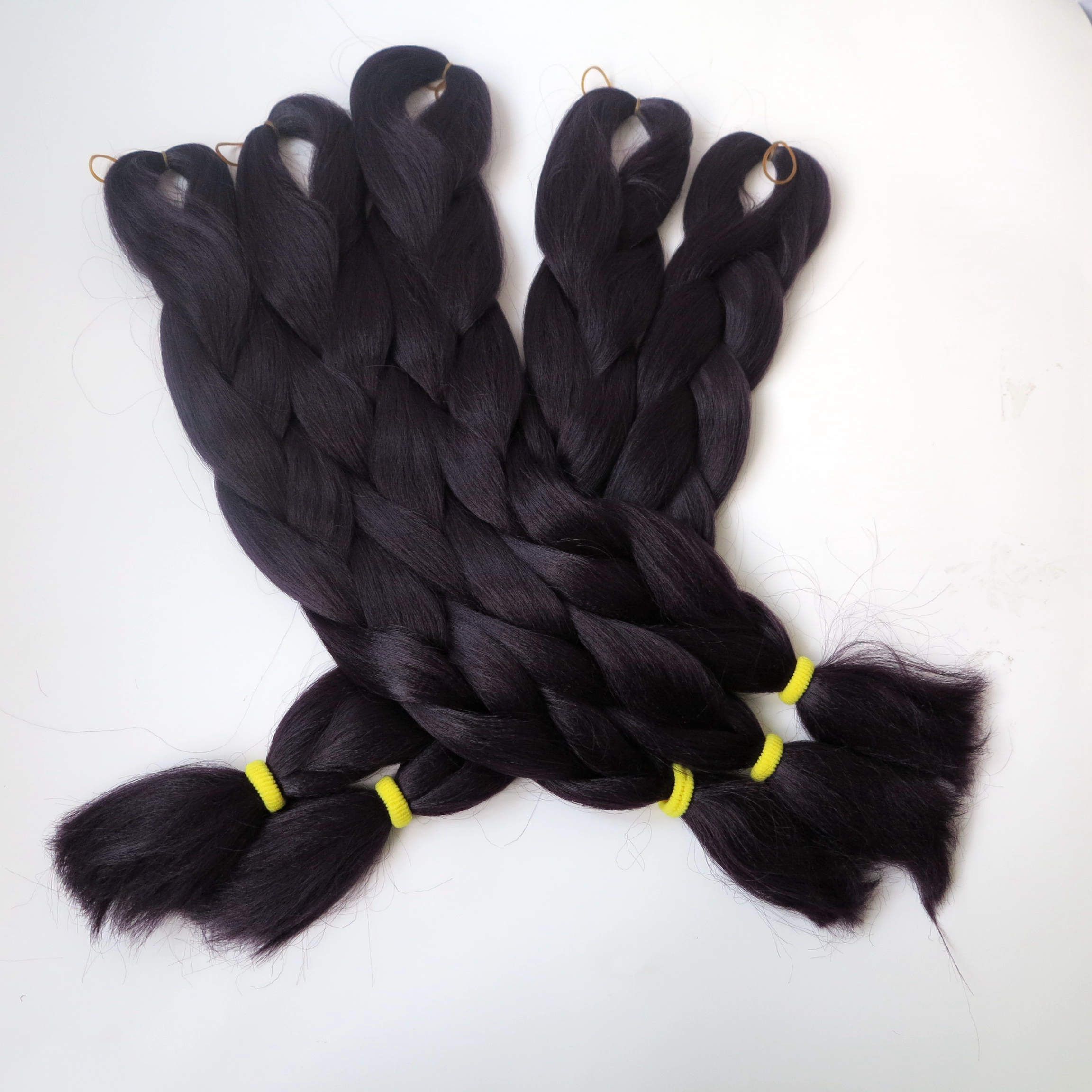 100 Kanekalon Jumbo Braid Hair 24 Inch Synthetic Brading Hair Extension Kanekalon EGGPLANT