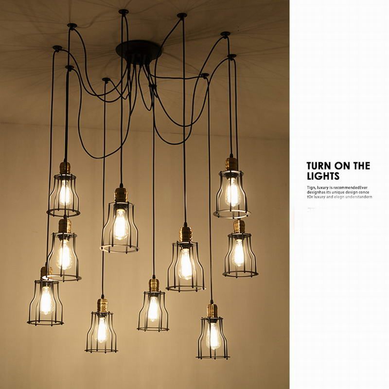 Diy Antique Cer Edison Retro Spider Chandelier 10 Light For Diy Antique Cer Edison Retro Spider Chandelier 10 Light For Dining Room Bedroom Droplight Bar Office Coffee 5 Chandeliers On