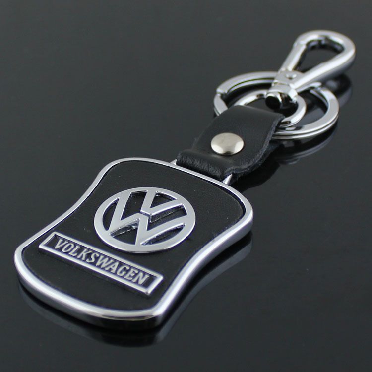Leather Car Keychain Vw Keychain Car Logo Key Ring Curved Shape Key