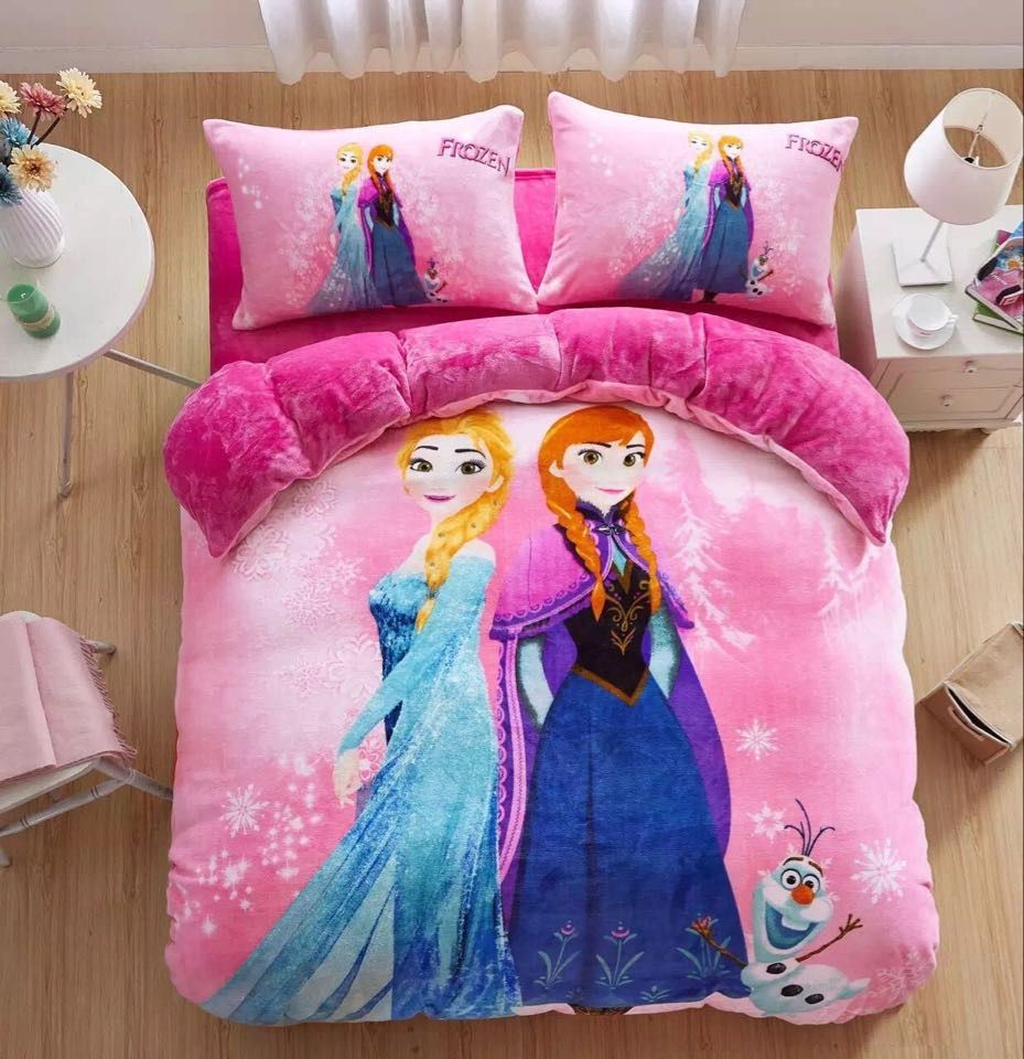 Fannel Pink Sisters Kids Bedding Sets Children Warm Home Fannel Pink Sisters Kids Bedding Sets Children Warm Home Textiles Duvet Cover Twin Queen Size Boy Full