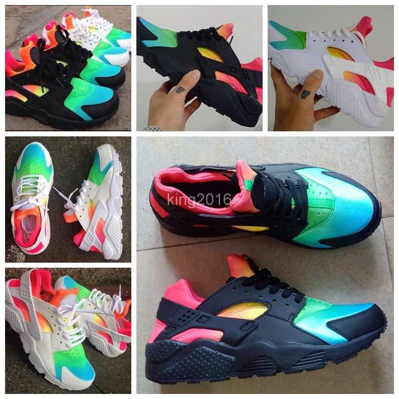 huaraches rainbow neon