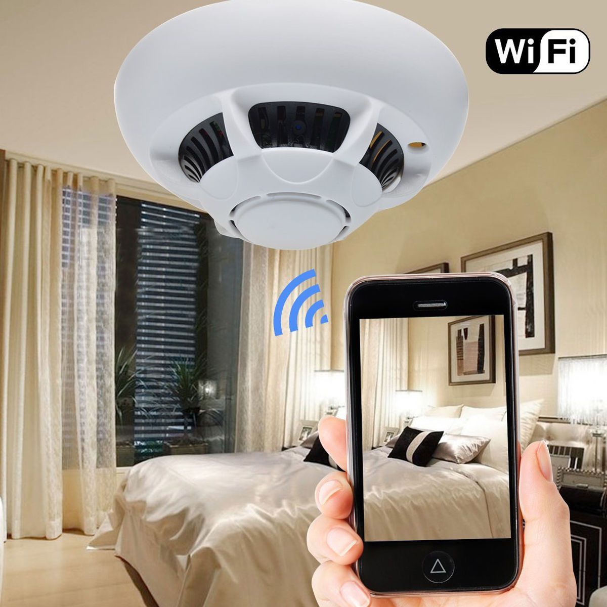 1080p HD WiFi Spy Camera Hidden Smoke Detector Mini DV Video Recorder