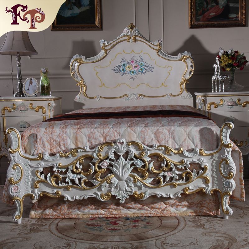 Compre Muebles De Estilo Antiguo Barroco Cama De Estilo Rococó: Lujosos