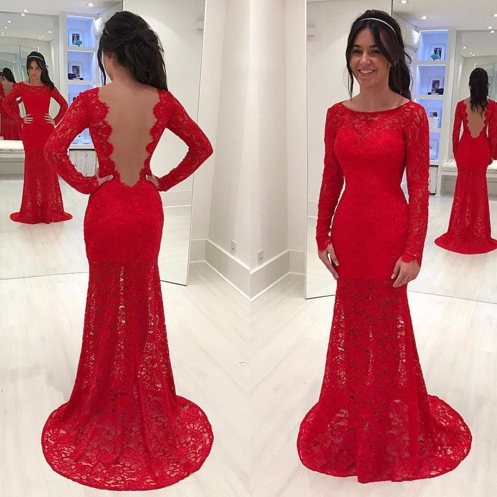 2019 year look- Backless lace prom dresses 2019 year looks- Backless lace prom dresses