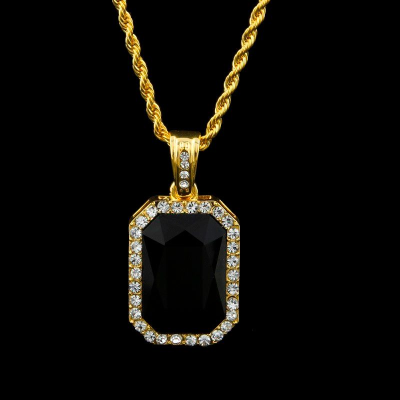 Hip Hop Men Jewelry Bling Iced Out Three Layer Ruby Pendant Necklaces Set with 20inch 24inch 30inch Chian