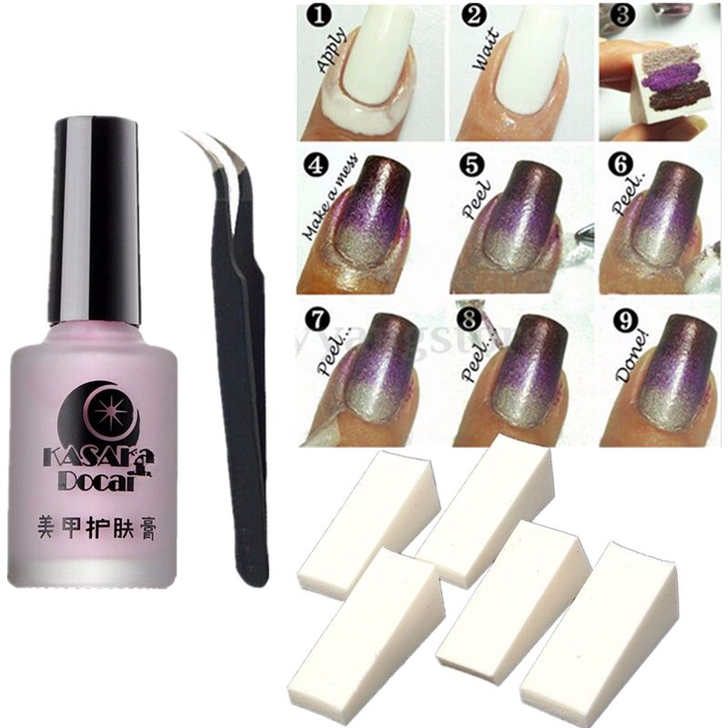 Professional Nail Art Peel Off Liquid Cream Palisade Polish Tips Professional Nail Art Peel Off Liquid Cream Palisade Polish Tips