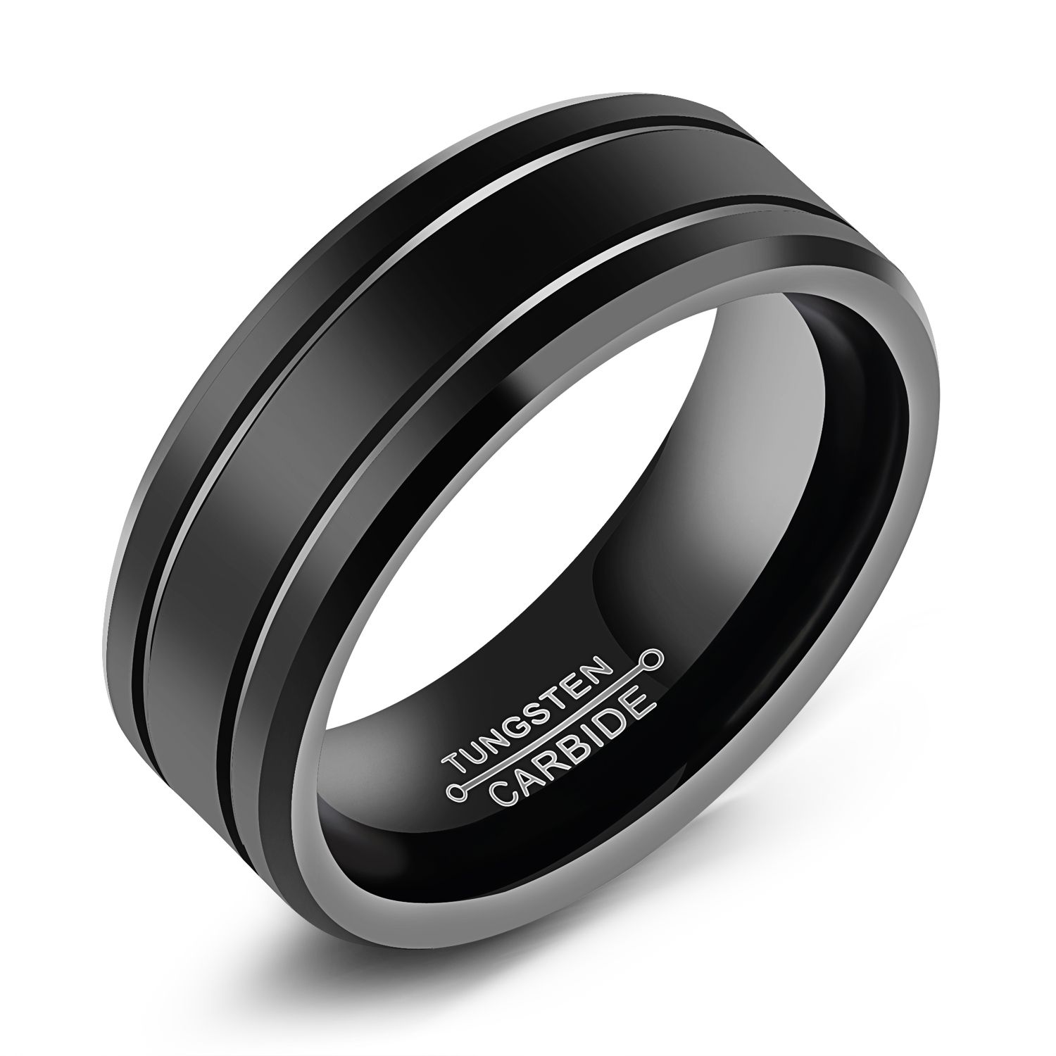 Black Tungsten Ring For Men Tungsten Wedding Ring Jewelry Fashion