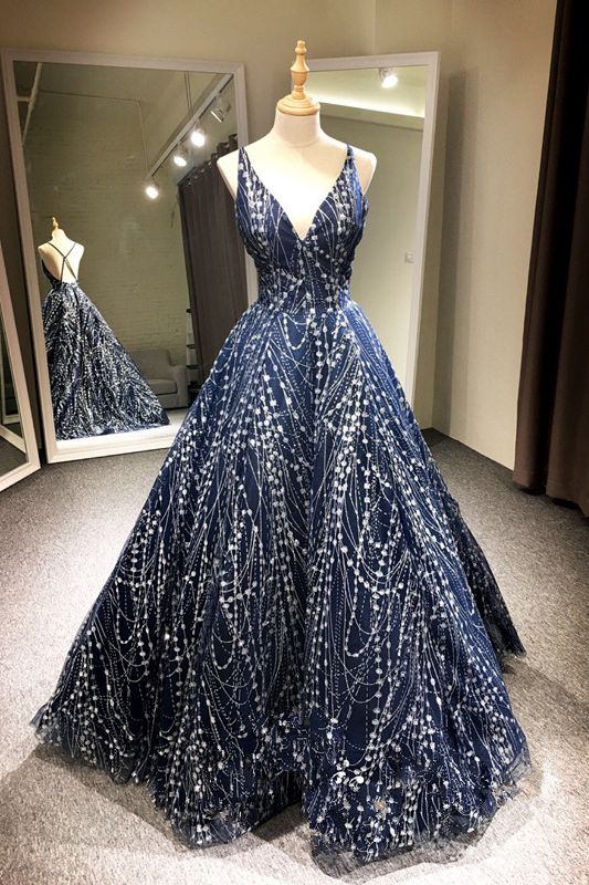 blue and gold evening gown