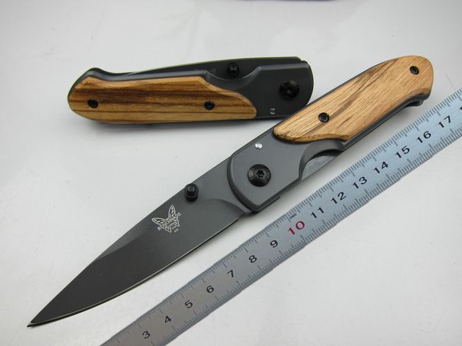Benchmade DA44 Survival Pocket Folding Knife Wood Handle Titanium