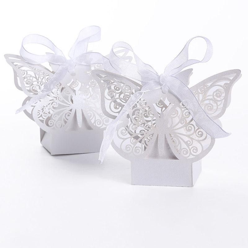 Butterfly Laser Cut Hollow Carriage Baby Shower Favors Boxes Gifts Butterfly Laser Cut Hollow Carriage Baby Shower Favors Boxes Gifts