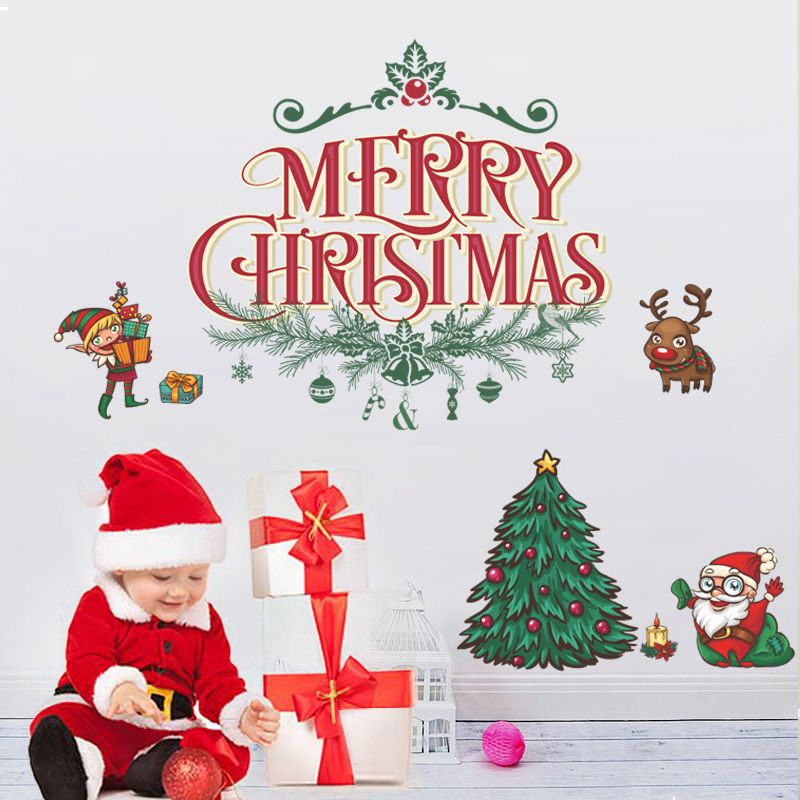merry christmas santa claus wall stickers christmas tree living room decal tv background wall sticker for kids wall murals stickers wall peels from - Merry Christmas Stickers merry christmas santa claus wall stickers christmas tree living room decal tv background wall sticker for kids wall murals stickers wall peels from - Merry Christmas Stickers