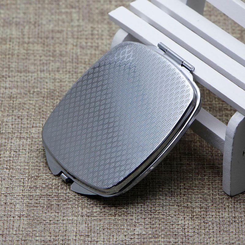 DIY Compact Mirror Wholesale Foldable Mirrors With Match Resin Domed Sticker Silver Color M057FY