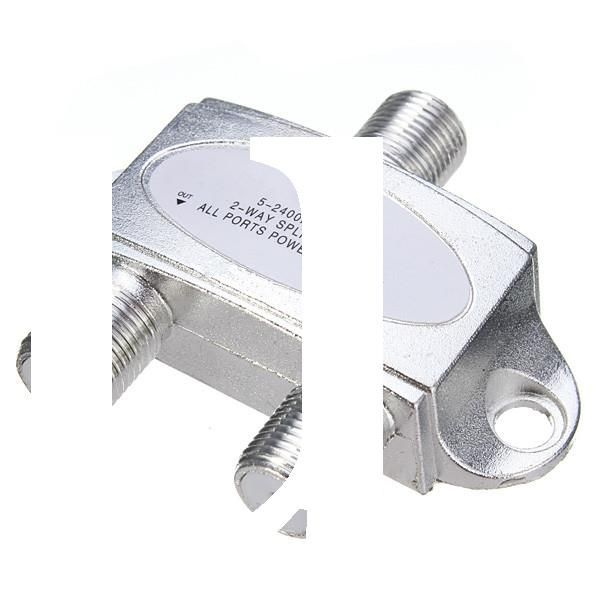 53 X 45 X 14mm 2 Way TV Satellite Cable Splitter 5 2400MHZ For Sky