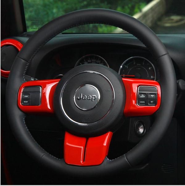 Interior Accessories For For 2011 2015 Jeep Wrangler Jk Steering Wheel Multifunction Button Decorative Cover Sticker Frame