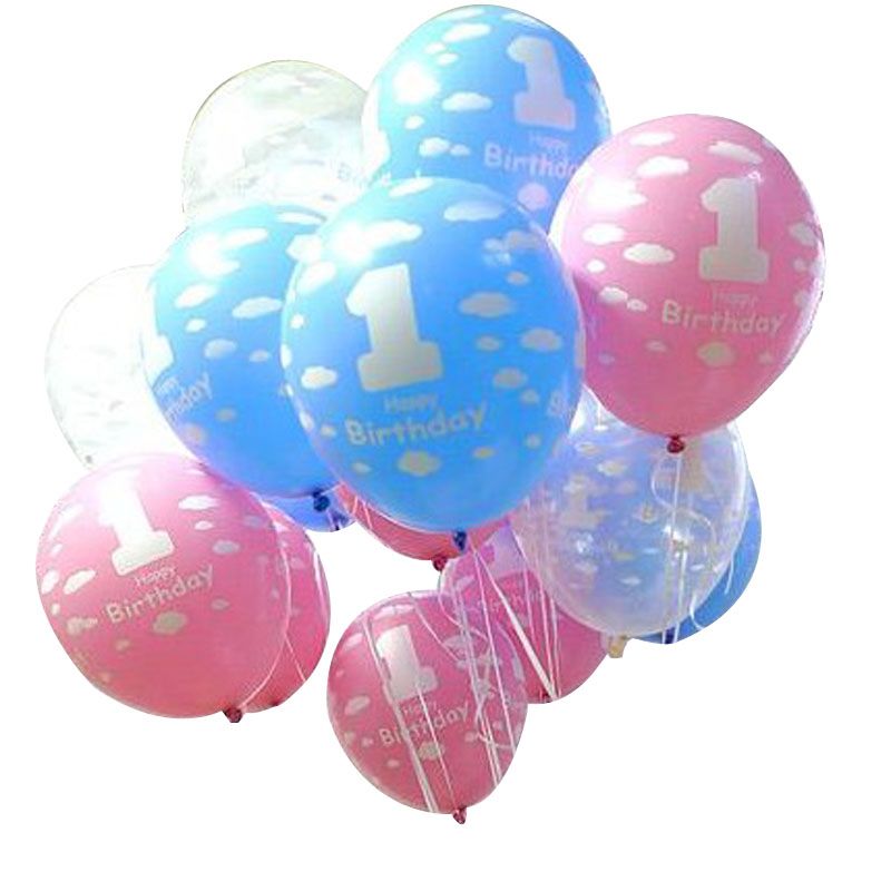 Cute Kid Boys Girls 1st Birthday Number Latex Balloons Happy