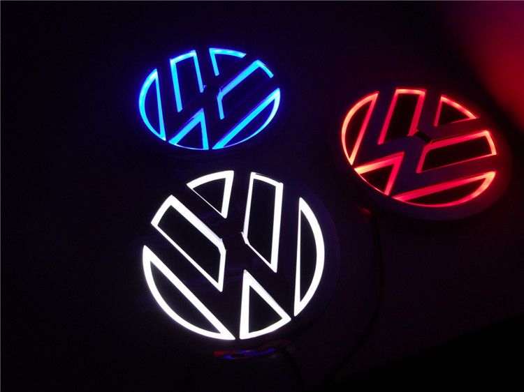5D LED Car Logotipo Lâmpada 110mm para Golf Magotan Scirocco Tiguan CC Bora Badge Símbolos Auto Emblema Traseira