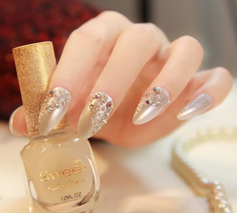 Box Clear Oval Stiletto Pointy Full Artificial False Fake Nail Art