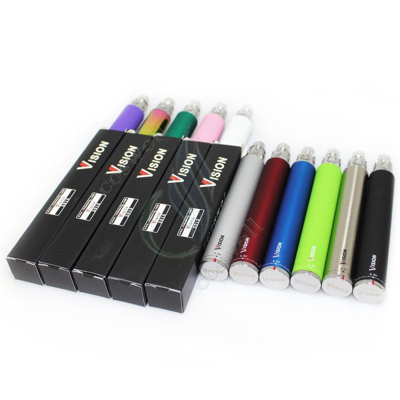 Vision Spinner Electronic Sigarette Ego C 3.3-4.8 V Tensione variabile VV batteria 650 900 1100 1300 MAH E CIGS EGO Cartucce ATOMIZERS