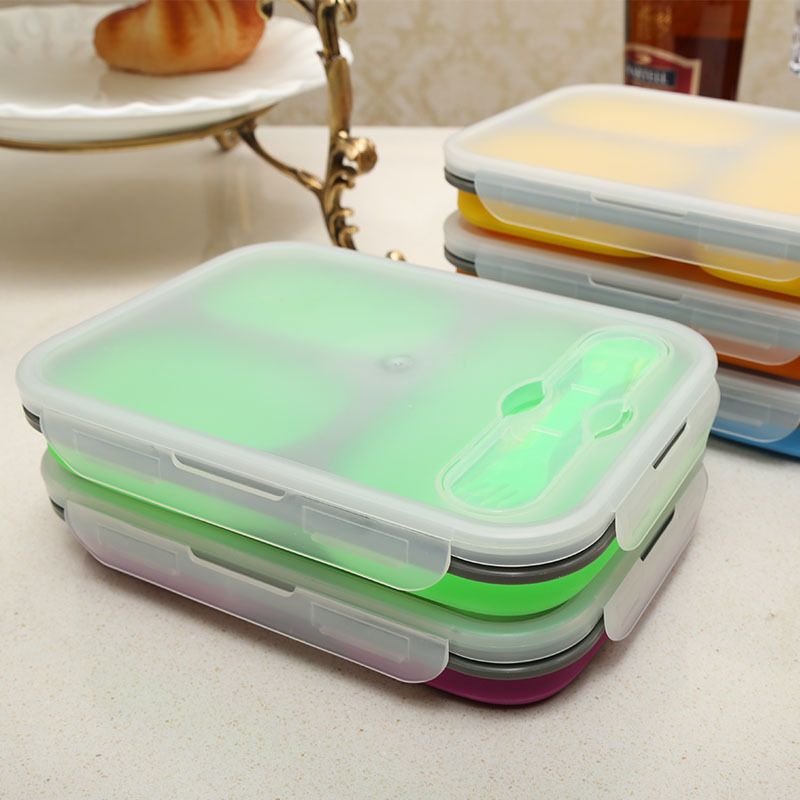Newest Outdoor Portable Fold Lunch Boxs Silic