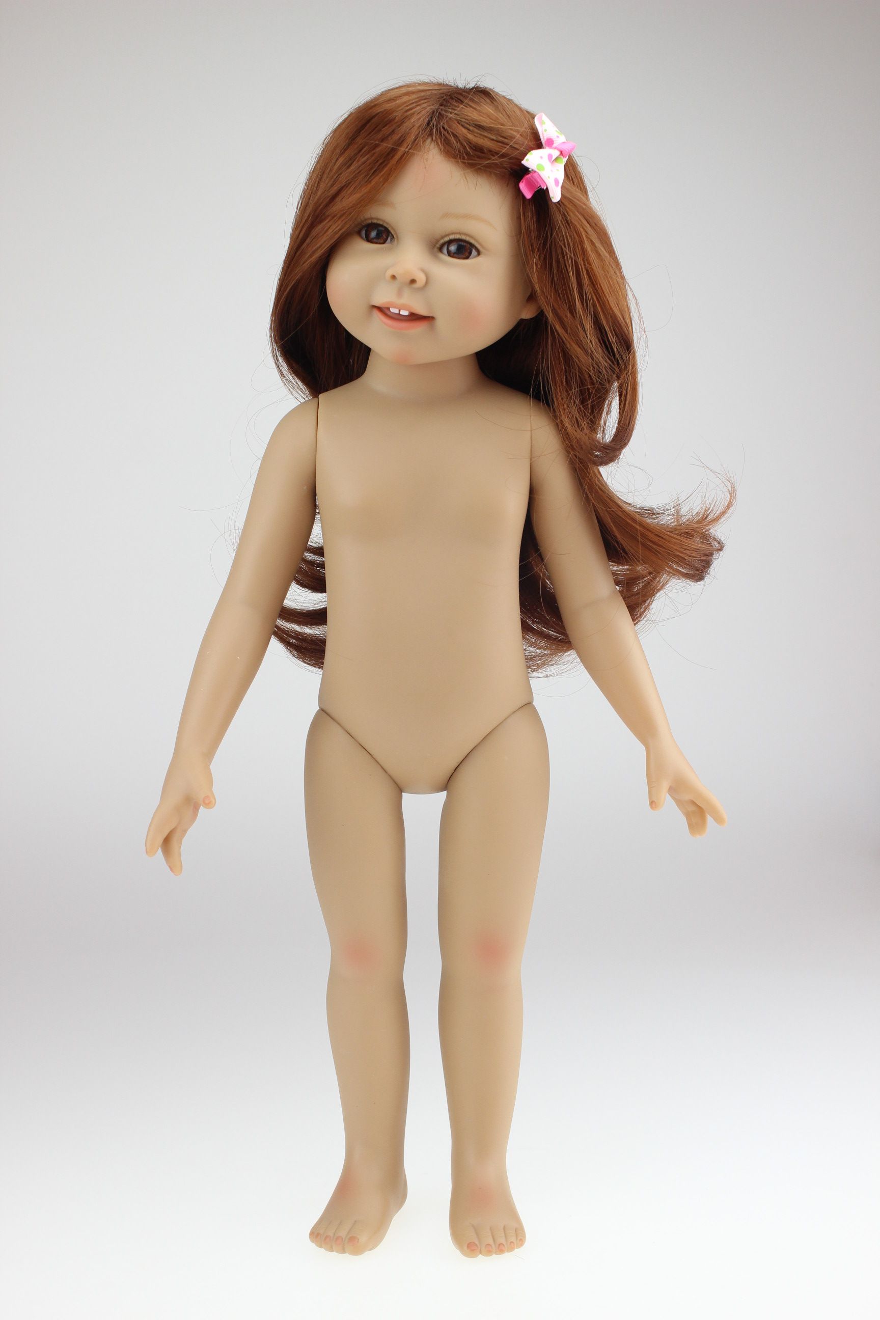 18-Zoll-Puppe Realistisches Amerikanisches Mädchen Full Vinyl Reborn Puppen als Weihnachten Geburtstagsgeschenke