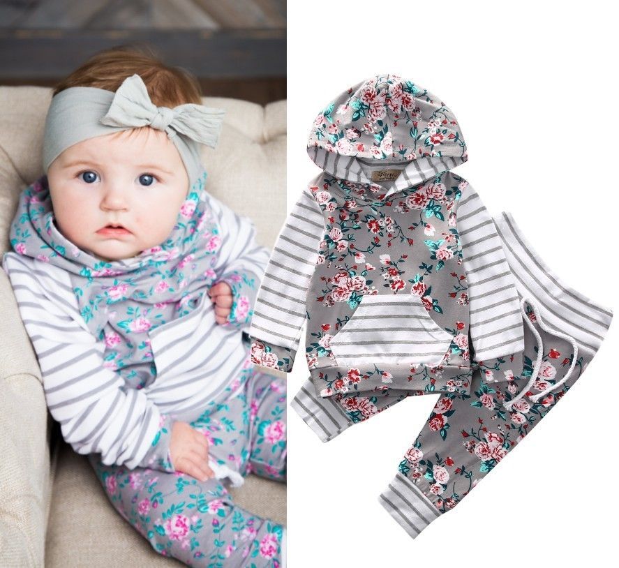 2019 Floral Newborn Infant Baby Boy Girl Clothes 0 24m Infant Bebes