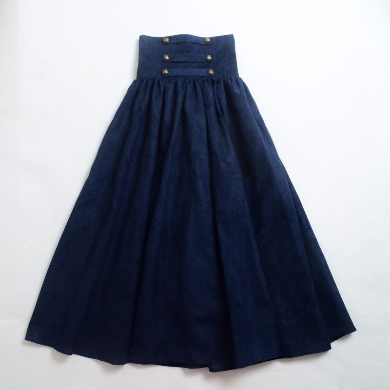 Guerra Civil vitoriana steampunk caminhada saia mulheres Vintage cintura alta gótico Lolita saias azul / verde / marrom / roxo