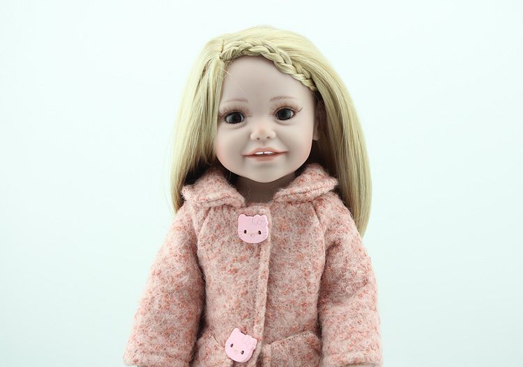 Baby Silikon und realistische 18-Zoll-handgefertigte Mädchen-Puppe Ganzkörper-Kleinkind Reborn-Spielzeug für Kinder Geburtstag Weihnachtsgeschenk