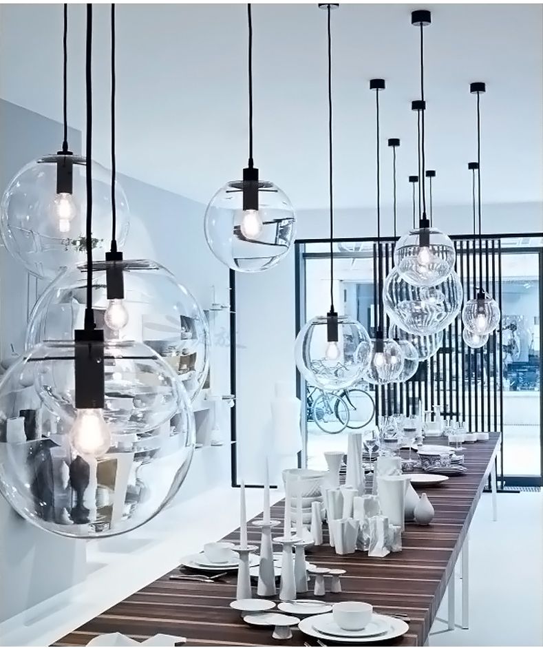 Compre Nuevo Modern Nordic Re Globe Pendant Lights Bola De Nuevo Modern Nordic Re Globe Pendant Lights Bola De Cristal Lámpara Sombra Colgante E27 Suspensión Kitchen Light Fixtures Iluminación Para El