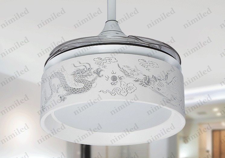 2020 Nimi911 36 42 Dragon Phoenix Invisible Ceiling Fan Lights