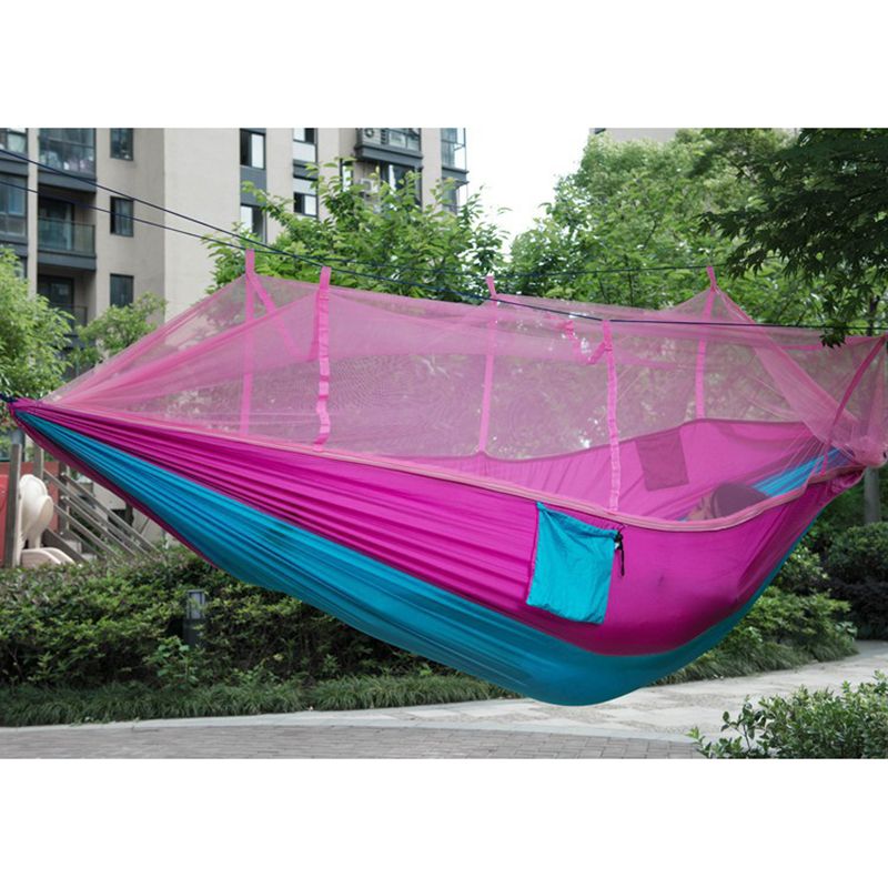 Army Green Portable High Strength Parachute Fabric Hammock Bed With Mosquito Net Outdoor Sports Alfarben Sporting Goods