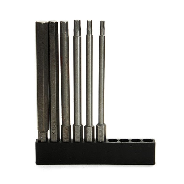 6pcs 100mm Puntas de Destornillador Hexagonal Juego de Cabezas de Destornillador Hexagonal 1//4 Hex Ca/ña