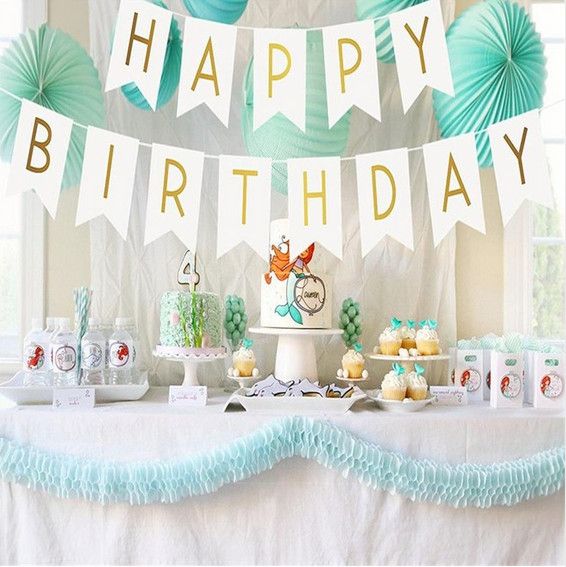 2021 2.4M Glitter Happy Birthday Bunting Banner Gold Letters Hanging