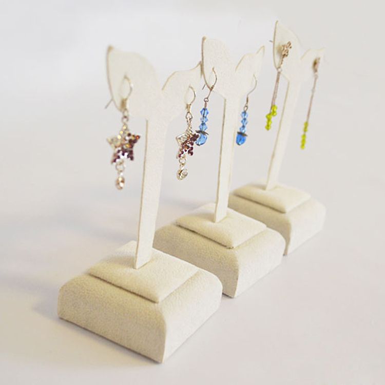 Beige Velvet Wood Fashion Jewelry Display Holder For Beige Velvet Wood Fashion Jewelry Display Holder For Earrings Stand Dangle Tree Hanger Suspension 3pcs