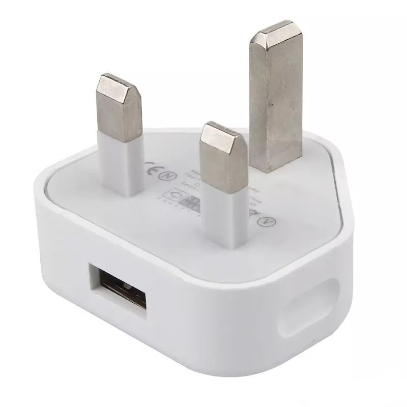 Real 5V 1A Usb Wall Charger UK Adapters UK Plug Home Travel Charger 3 Pin Leg Plug USB Power