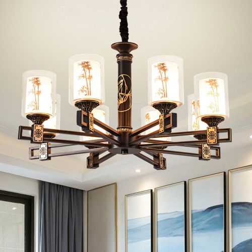 Chinese Style Led Chandelier Lights Lantern Bamboo Design Chinese Style Led Chandelier Lights Lantern Bamboo Design Chinoiserie Personalized Classic Decorative Chandeliers Lighting Pendant Lamps Rope