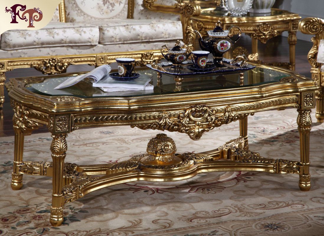 Antique Classic Furniture French Coffee Table With Glass Top Antique Classic Furniture French Coffee Table With Glass Top Italian Classical Baroque Gold