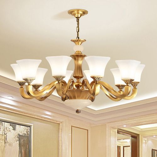 High End Luxury New Modern Chinese American Style Copper Chandelier High End Luxury New Modern Chinese American Style Copper Chandelier Unique Special Pantented Antique Brass For Hotel Villa Home Decoration