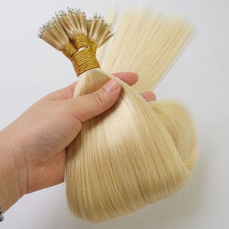 2021 Nano Ring Bead Keratin Remy Human Hair Extensions Unprocessed