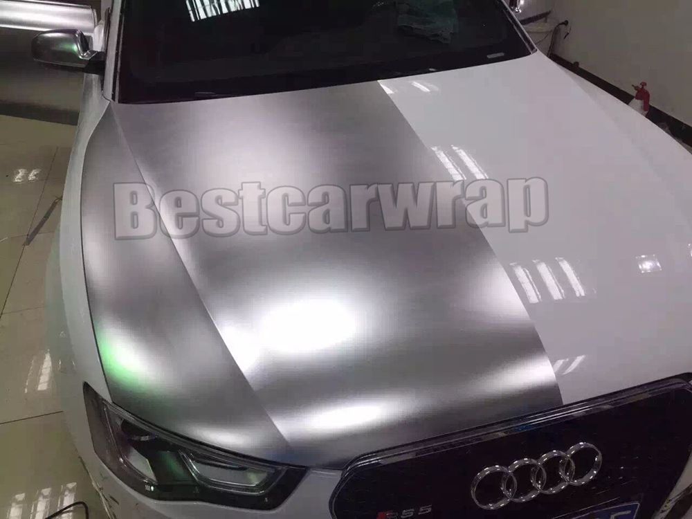 2020 Matte Chrome Silver Vinyl Car Wrap Film Air Release Matte Chrome