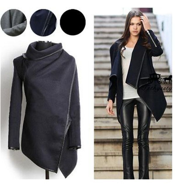 Street Style Women Slim Wool Coats Winter Warm Long Jacket ...