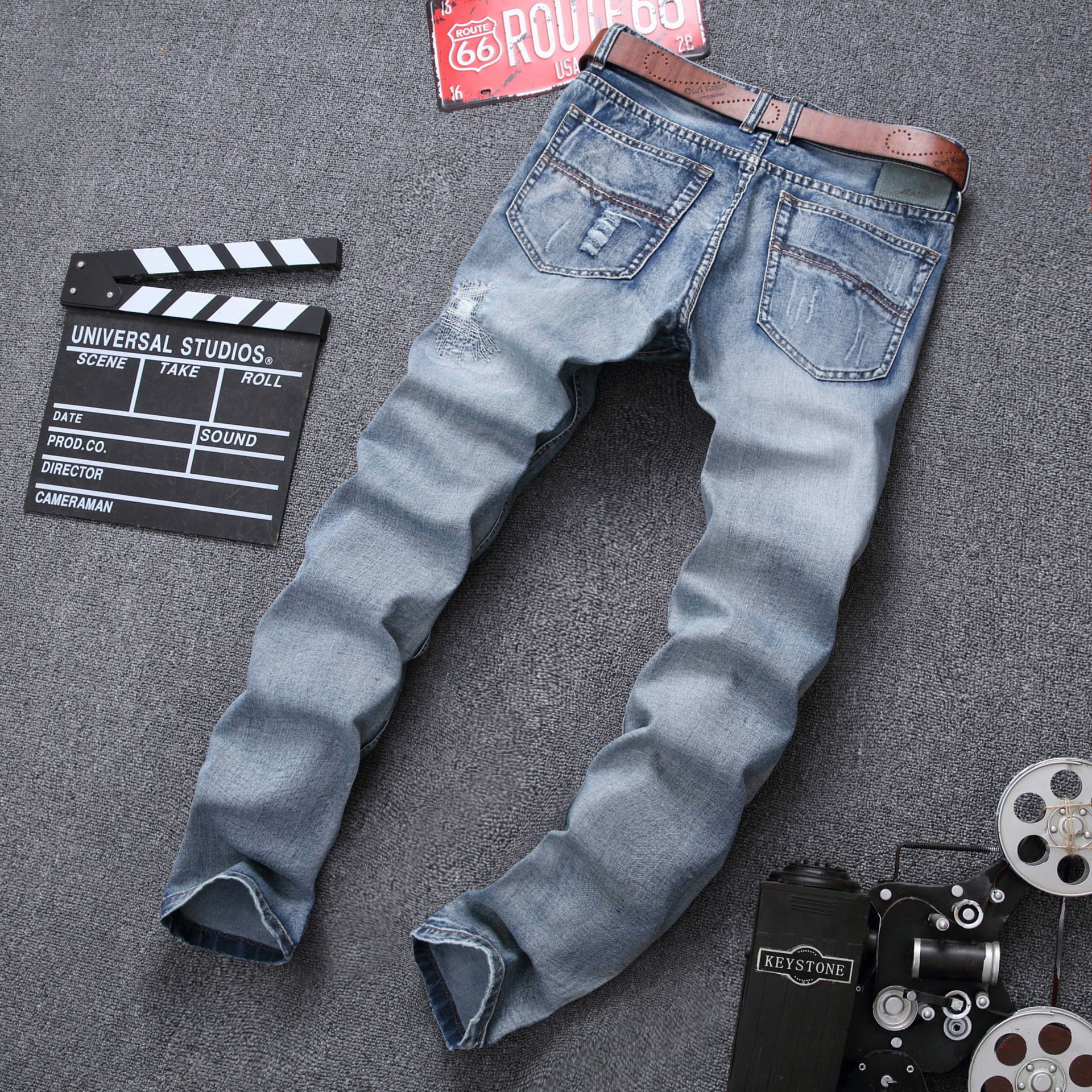 Acquista Jeans Uomo New Fashion Jeans Azzurri Jeans Strappati Stropicciati  Azzurri E La Marea Maschile Unita A 25,65 € Dal Fashionguys | It.DHgate.Com