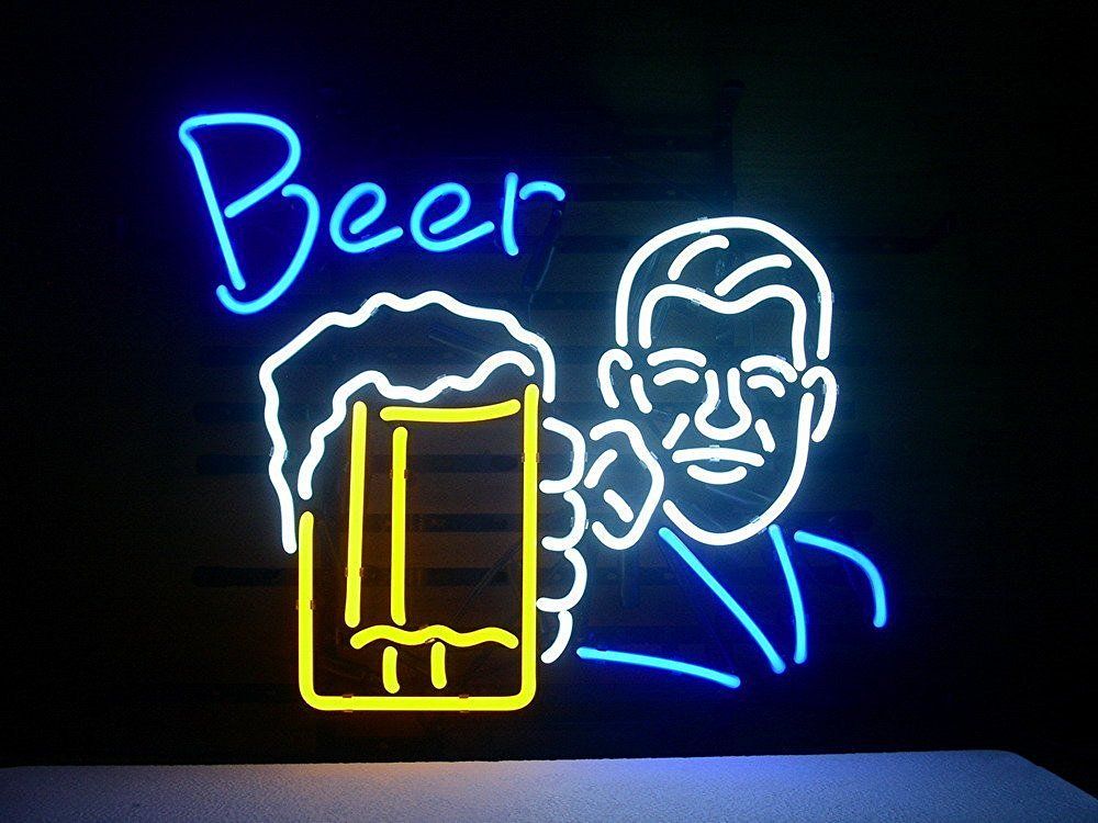 Marque New Beer Mug Real Glass Neon Sign Beer Light 36X24