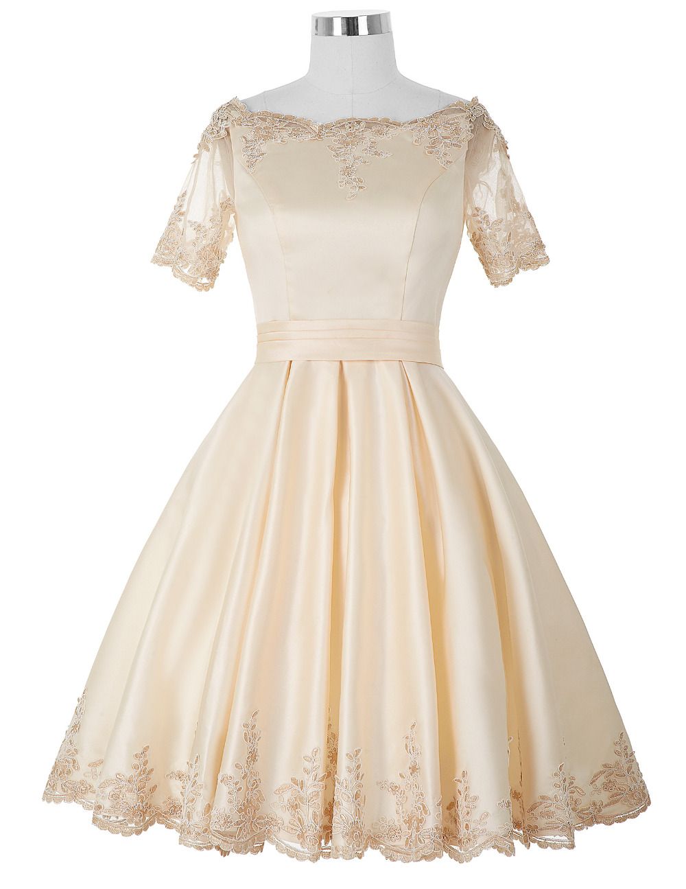 champagne homecoming dress short