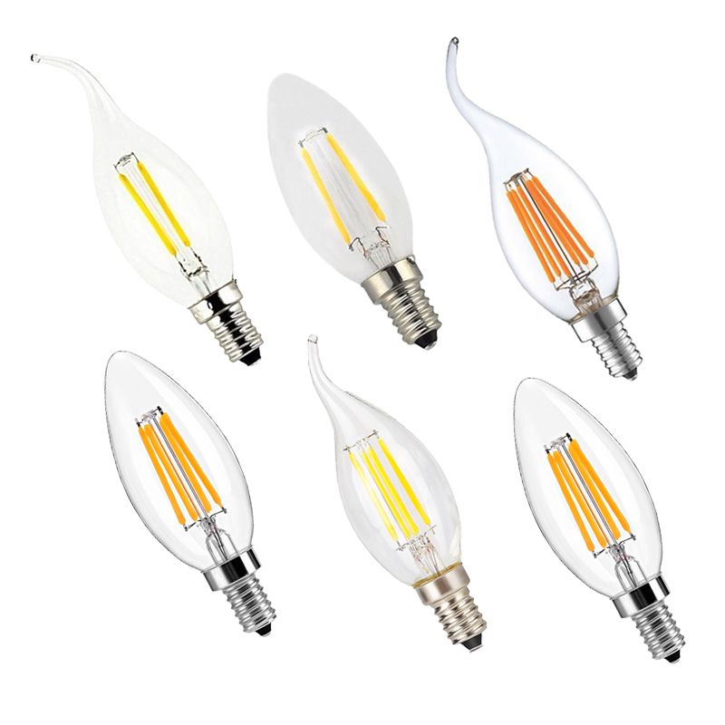 Led Filament Candle Light Bulb 2w 4w 6w E14 E12 Bulbs High Led Filament Candle Light Bulb 2w 4w 6w E14 E12 Bulbs High Bright Clear Glass C35 Lamp Brightest Outdoor From Sunwaylight