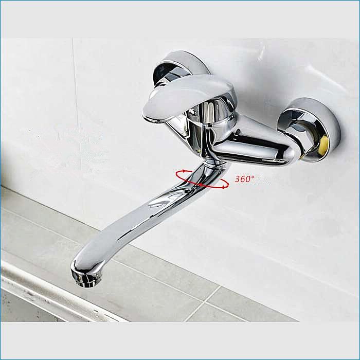 2019 Wall Mount Single Handle Kitchen Faucet 2 Hole Hot And