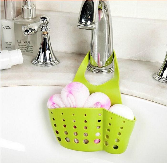 Adjustable Sink Space Saving Plastic Kitchen Sink Caddy Basket Organizer Sponge Holder Faucet Rack