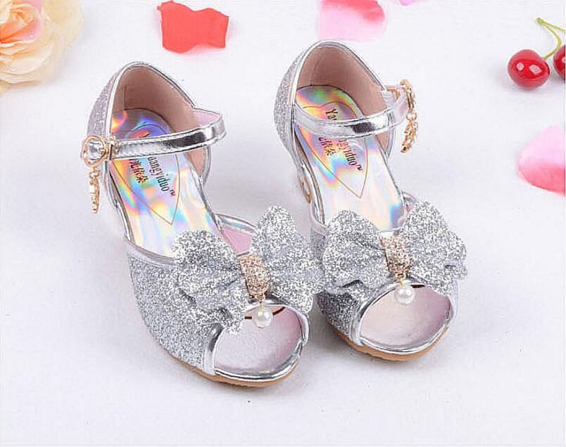 Fashion Girl Shoes Children Princess Sandals Kids Girls Wedding Shoes ...