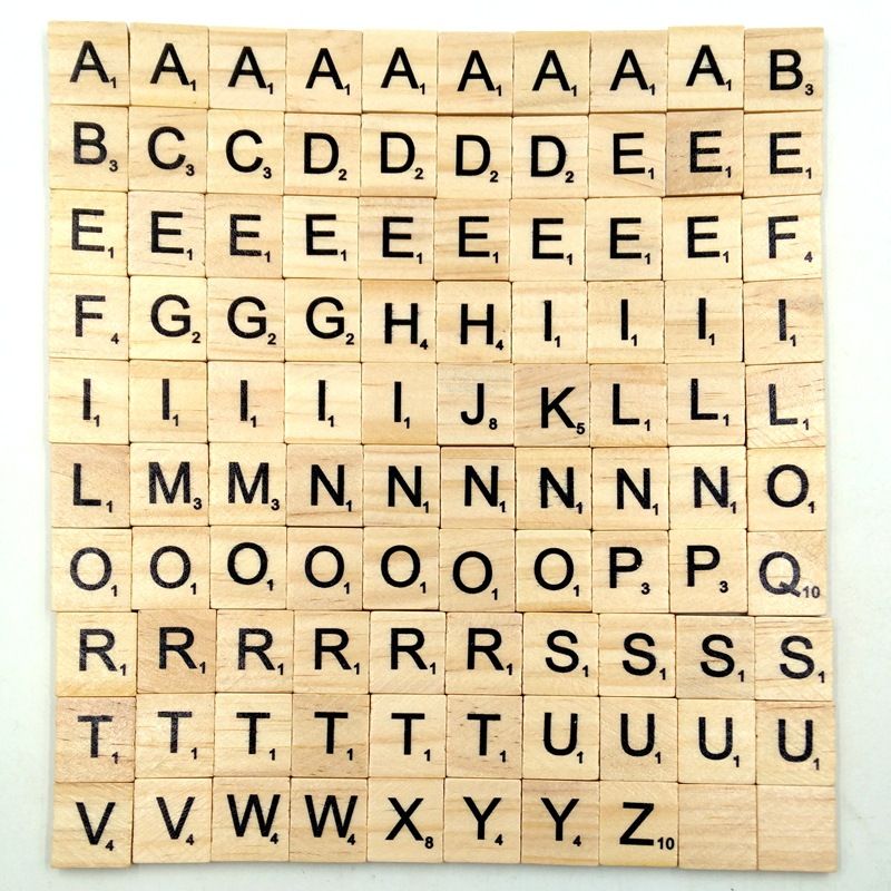 Scrabble Letras Azulejos y números 0-9@&/scW Selección de madera y mezclar Elija su propio 