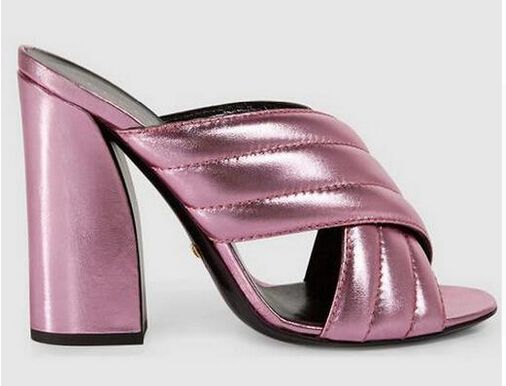 Crossover Blockabsatz Pantoletten Frau Rutschen Block Slipper Schuhe Neue Sommer Stil Günstige 2016 High Heiße Frauen Heels Sandale Leder 3L4ARj5